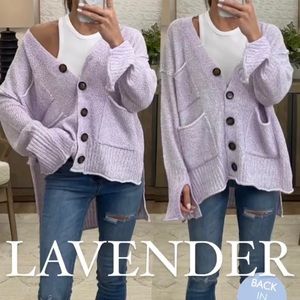 Lavender button up cardigan